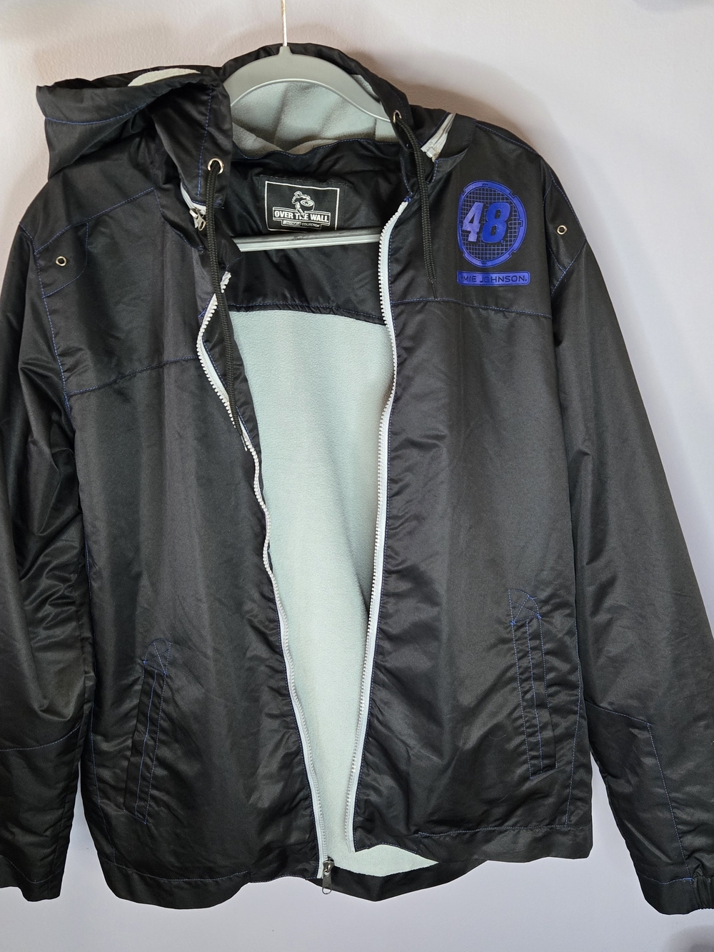 Jimmie JOHNSON #48 NASCAR - Hooded Jacket, Over The Wall Sz Large Black And Blue